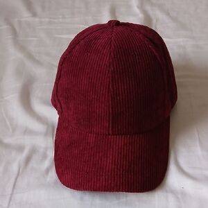 NWOT Burgundy Corduroy Strap Cap Dad Hat